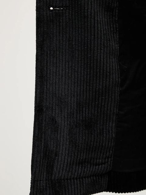 United Colors of Benetton marynarka sztruksowa kolor czarny jednorzędowa gładka 2Q5GDW03I - zdjęcie produktu nr 2