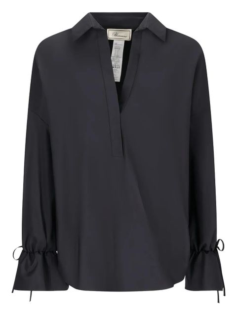Blumarine tie-cuff poplin shirt - N0990|Black - zdjęcie produktu nr 1