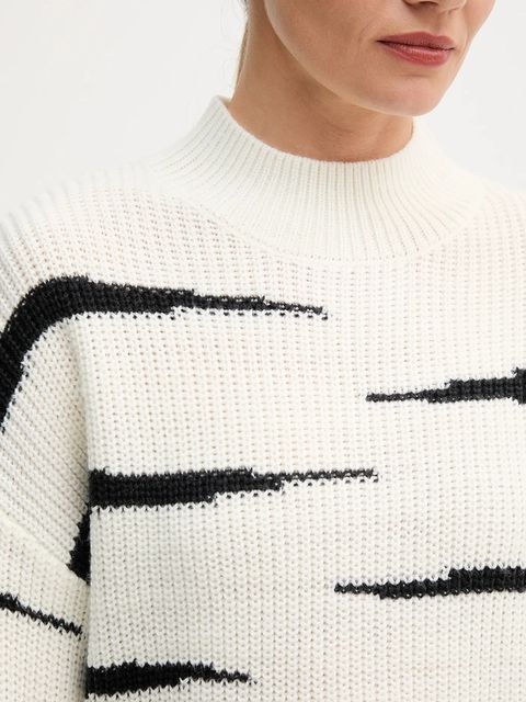 Marc Aurel sweter z domieszką wełny damski kolor beżowy 8044-8000-82090