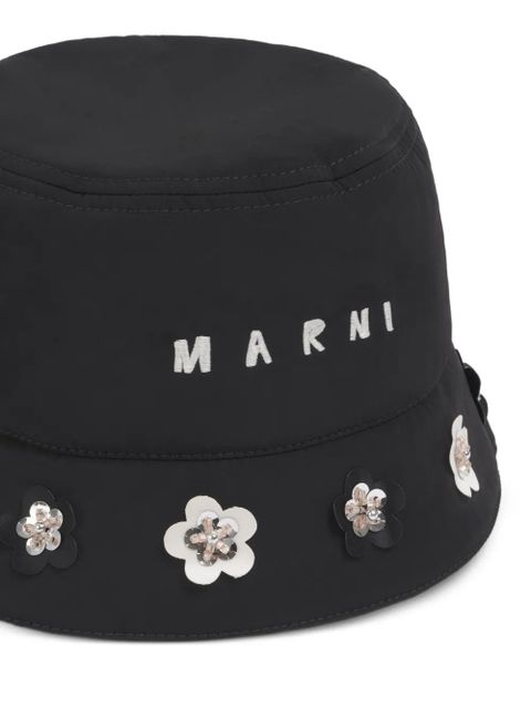Marni logo bucket hat - Black