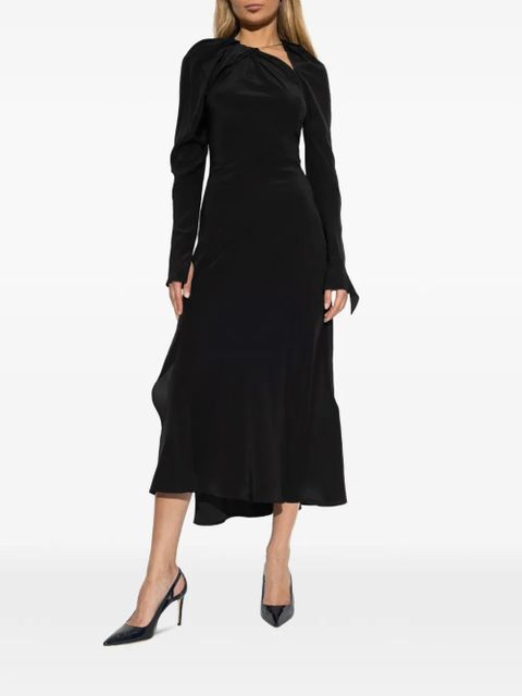 Victoria Beckham long-sleeve twisted midi dress - Black