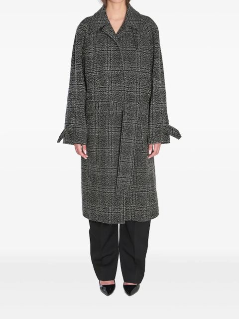 Balenciaga One Layer checked belted coat - Black - zdjęcie produktu nr 1