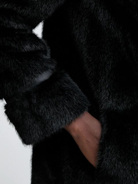 Twinset płaszcz kolor czarny 252TT2154