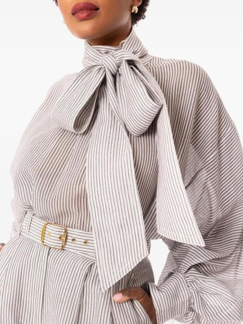 ZIMMERMANN striped balloon-sleeve blouse - White
