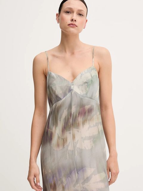 Sandro Ferrone sukienka kolor zielony maxi prosta S23XBEBARONI