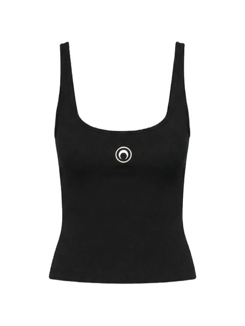 Marine Serre moon logo ribbed tank top - Black - zdjęcie produktu nr 1