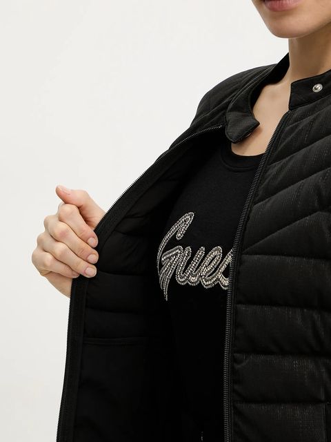 Guess kurtka NEW VONA kolor czarny zimowa W5YL13 WHDQ0