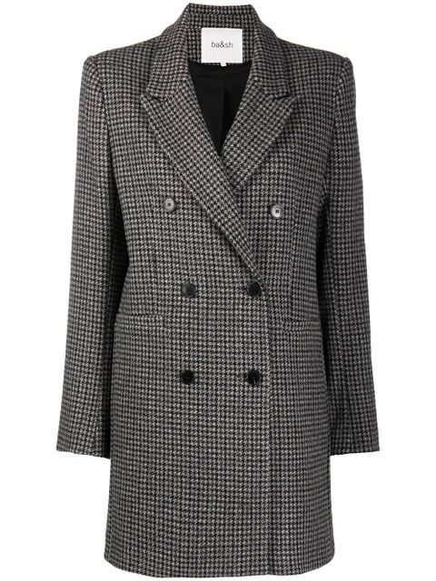 Ba&Sh Nino houndstooth blazer coat - Black - zdjęcie produktu nr 1
