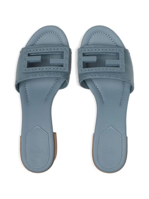 FENDI Baguette leather sandals - Blue