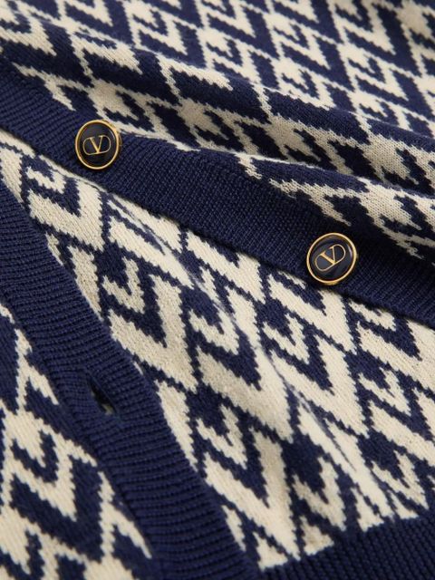 Valentino Garavani Toute La V jacquard cardigan - Blue
