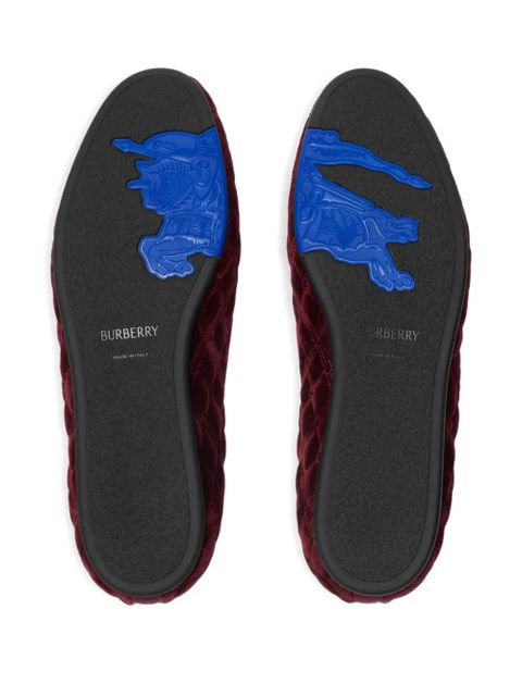 Burberry quilted crest-embellished loafers - Red