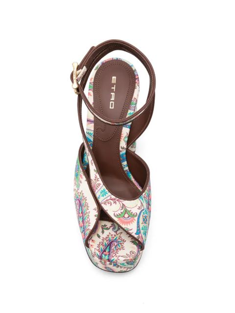 ETRO Paisley-pattern platform-heel sandals - Neutrals