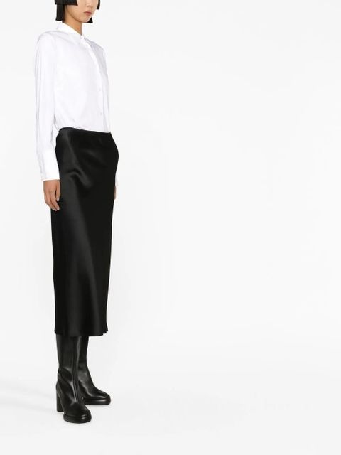 Maison Margiela bias-cut satin midi skirt - Black