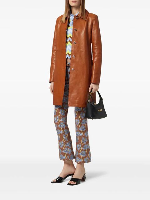 Versace Poppies jacquard flared trousers - Brown