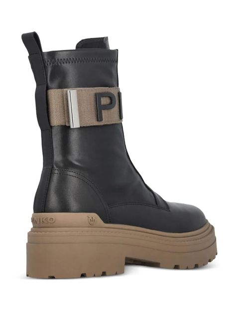 PINKO Mia logo-strap ankle boots - Black - zdjęcie produktu nr 2