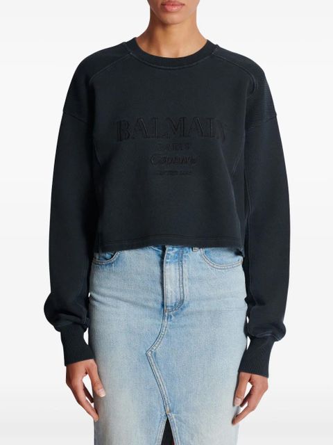 Balmain logo-embroidered sweatshirt - Grey - zdjęcie produktu nr 1
