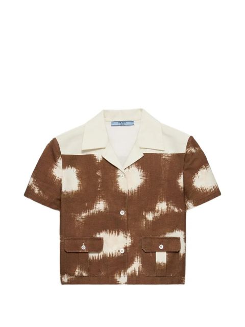 Prada printed canvas shirt - Brown - zdjęcie produktu nr 1