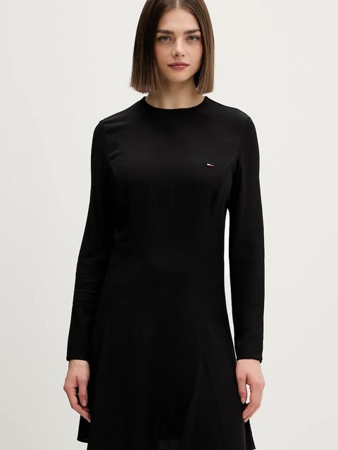 Tommy Jeans sukienka kolor czarny mini rozkloszowana DW0DW21916 - zdjęcie produktu nr 1