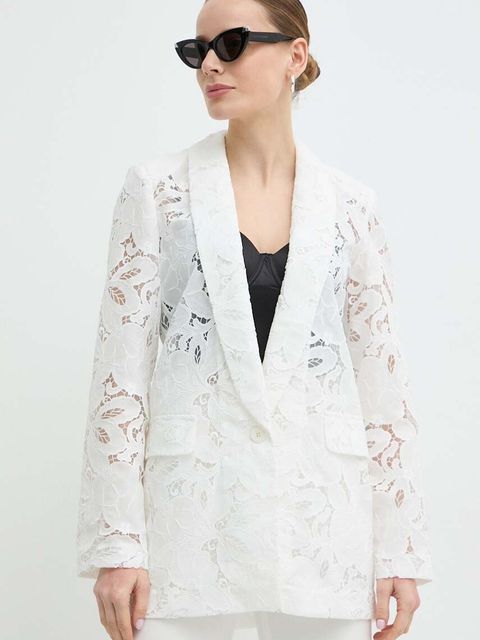 Nissa marynarka kolor biały jednorzędowa gładka S14854 - zdjęcie produktu nr 1