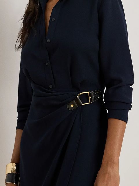 Lauren Ralph Lauren sukienka kolor granatowy mini prosta 200P03578