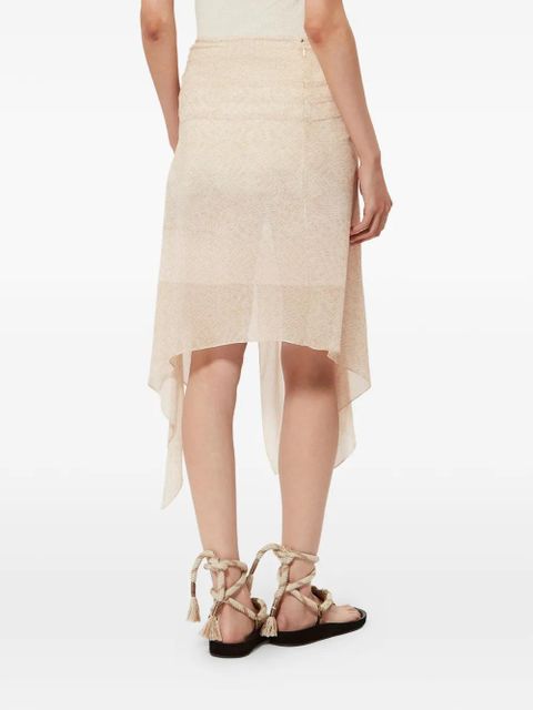 ISABEL MARANT Taylora ruffle asymmetric skirt - Neutrals