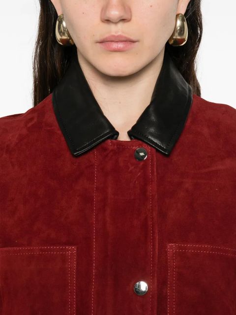 Nour Hammour Barn suede jacket - Red