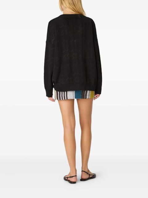 Missoni chevron-pattern V-neck sweater - Black