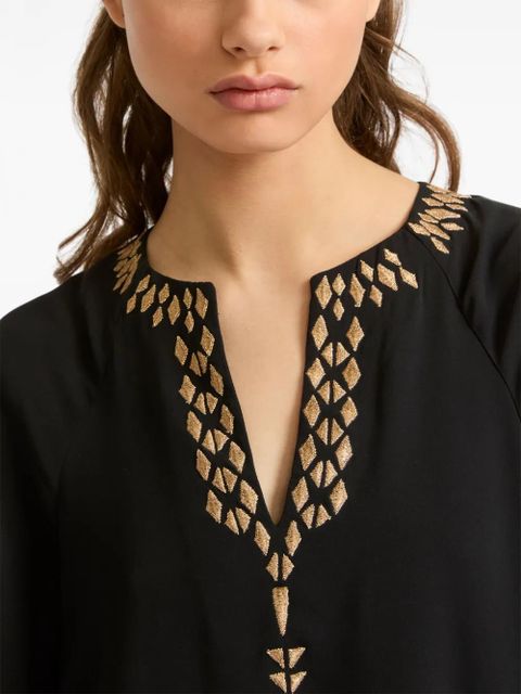 Yves Salomon embroidered silk dress - Black - zdjęcie produktu nr 2