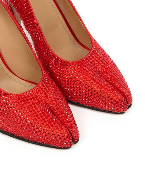 Maison Margiela Tabi 110mm rhinestone-embellished pumps - Red