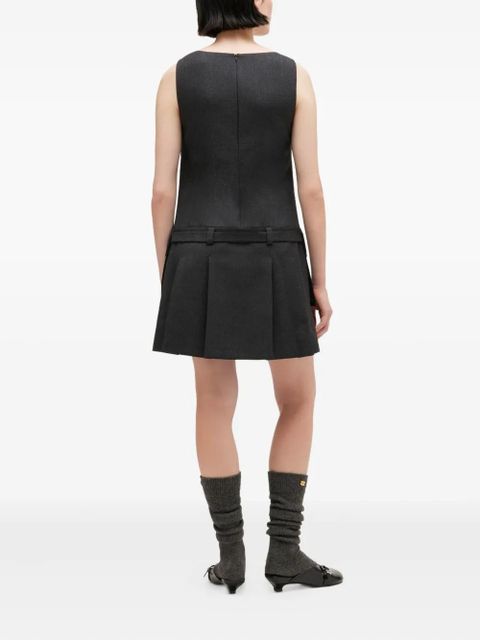 GANNI belted pocket mini dress - Grey