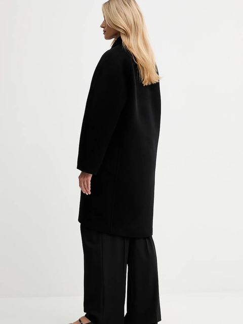 Filippa K płaszcz z dodatkiem wełny kolor czarny 31614