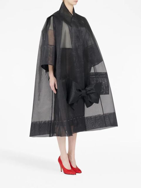 Maison Margiela bow-detail tulle coat - Black