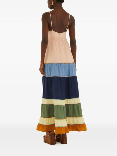 FARM Rio braided straps panelled maxi dress - Neutrals