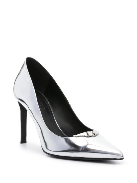 Zadig&Voltaire Perfect 100mm metallic-finish pumps - Silver