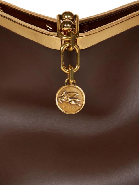 ETRO large Vela leather shoulder bag - Brown