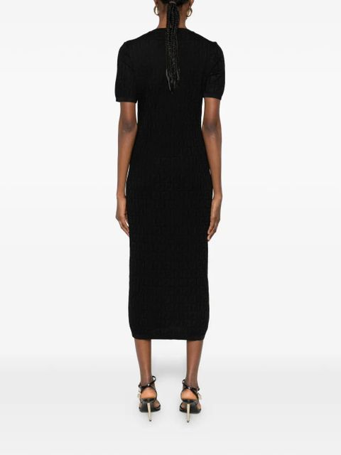 FENDI jacquard short-sleeve midi dress - Black