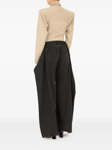 MM6 Maison Margiela five-pocket draped jeans - Black