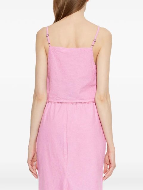 American Vintage lace trim crop top - Pink