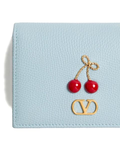 Valentino Garavani Cherryfic grained wallet - Blue