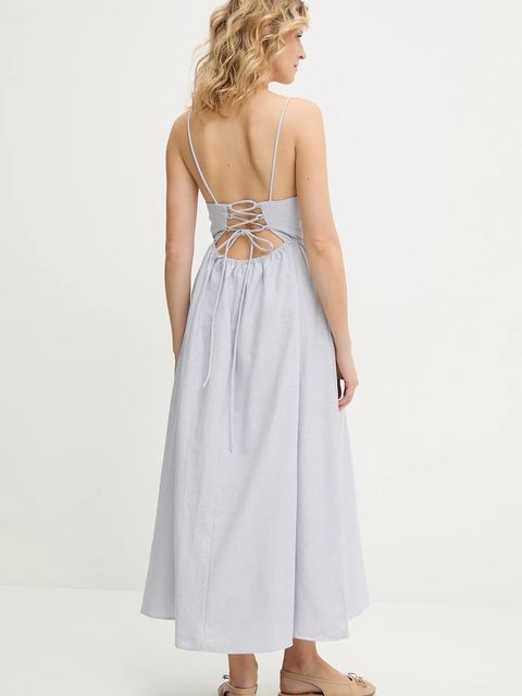 Answear.LAB sukienka kolor niebieski maxi rozkloszowana