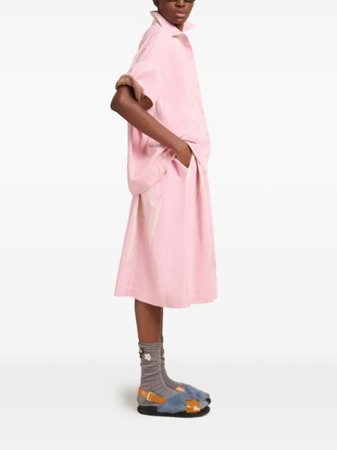 Marni stroke-print midi skirt - Pink