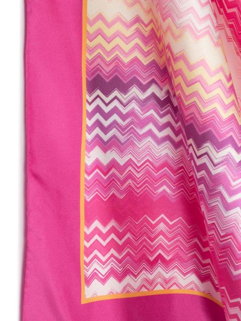 Missoni zigzag print silk scarf - Pink