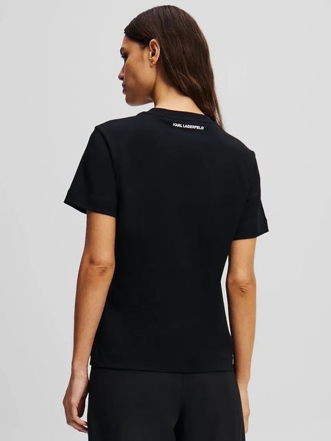 Karl Lagerfeld t-shirt bawełniany IKON AQUARELLE damski kolor czarny A2W17119 - zdjęcie produktu nr 2