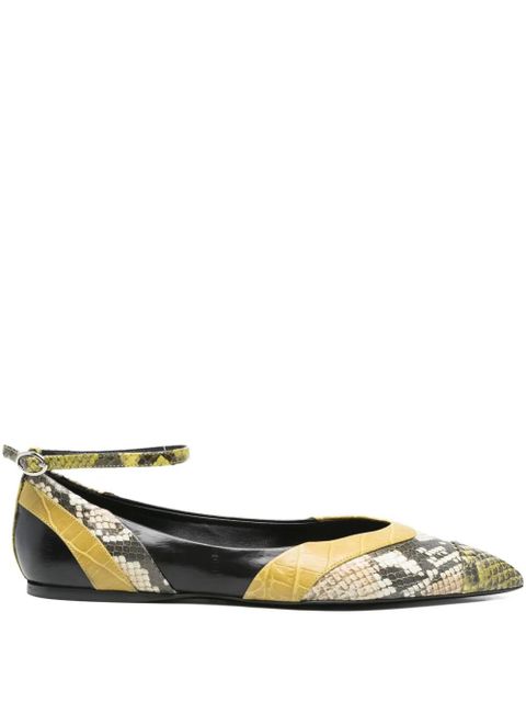 Marni snake-print ballet flats - Yellow - zdjęcie produktu nr 1