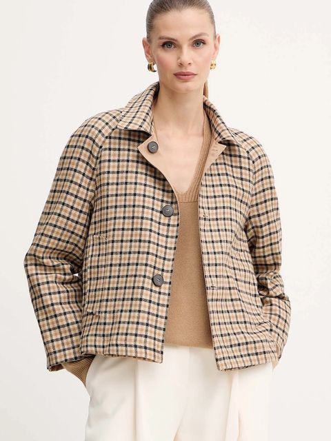 Marella płaszcz dwustronny z dodatkiem wełny kolor beżowy 2523026021200 - zdjęcie produktu nr 1