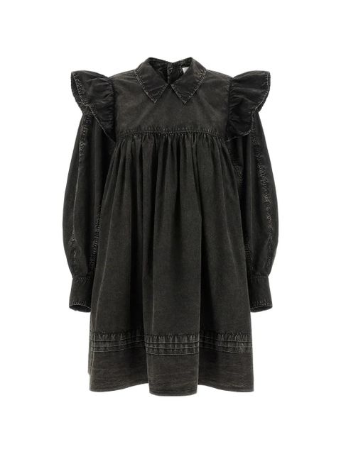 GANNI ruffled-detail mini dress - Black - zdjęcie produktu nr 1