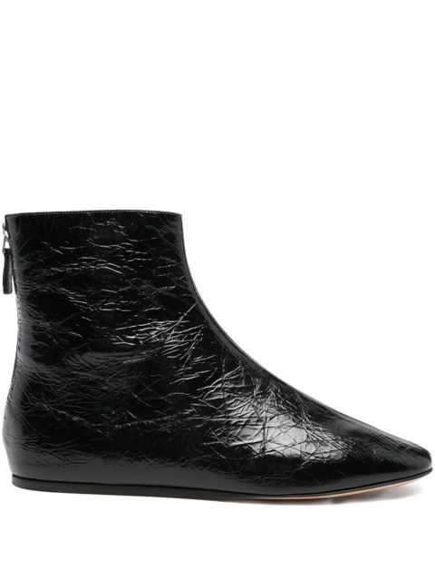 Le Monde Beryl zip-detail flat ankle boots - Black