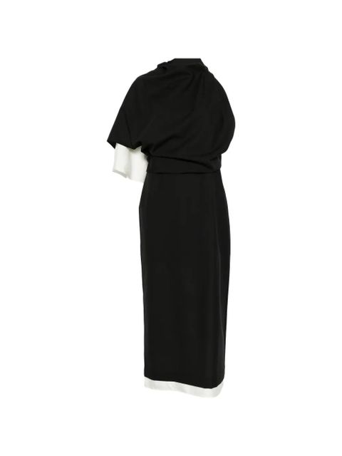 Róhe draped one-shoulder maxi dress - Black - zdjęcie produktu nr 1