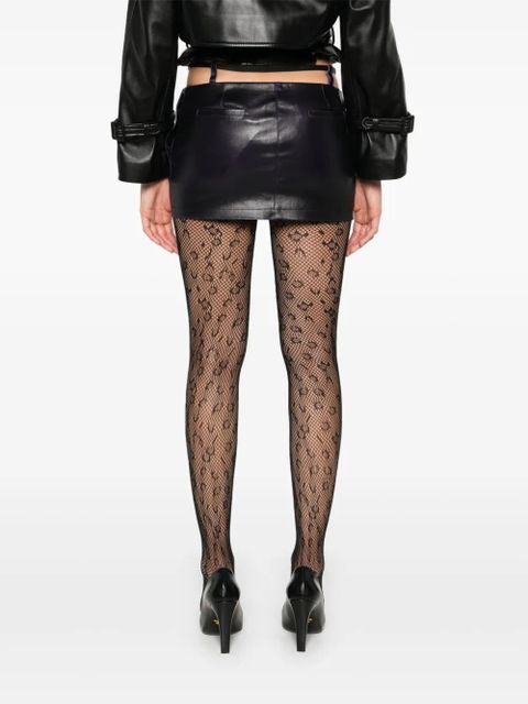 The Attico leather mini skirt - Black