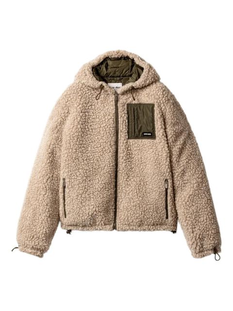 Miu Miu drawstring hooded jacket - Neutrals - zdjęcie produktu nr 1